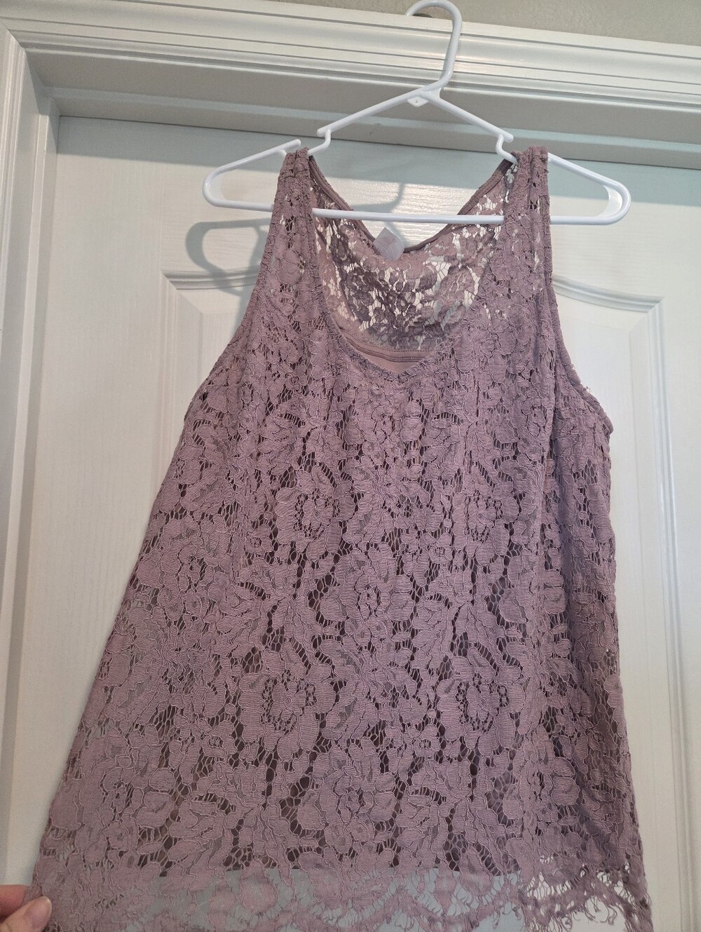 No Boundaries Dusty Mauve Pink Floral Lace Tank Top XXXL (21)